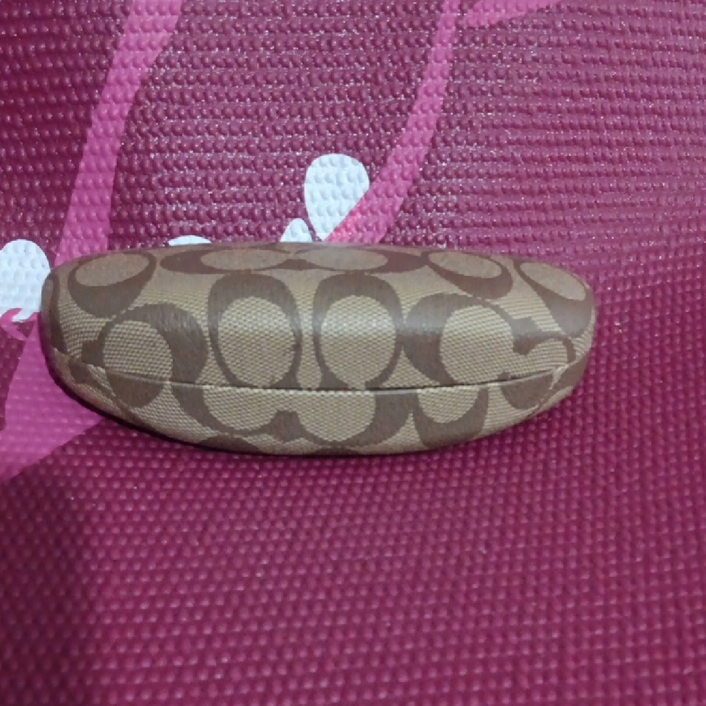 Coach Tan Patterned Glasses Case - image 1